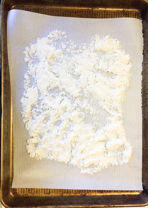 vanilla sugar on baking pan