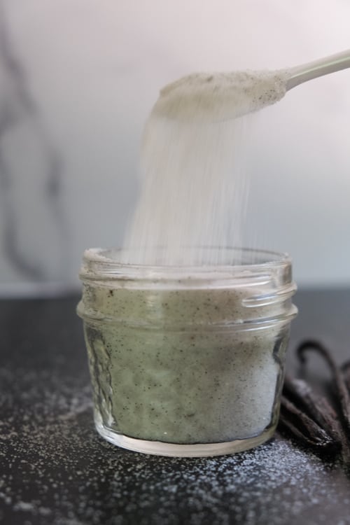 jar of vanilla bean sugar