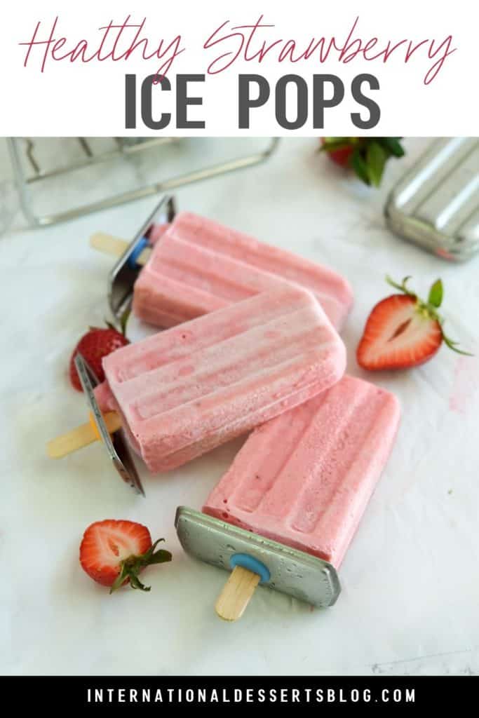 healthy strawberry ice pops