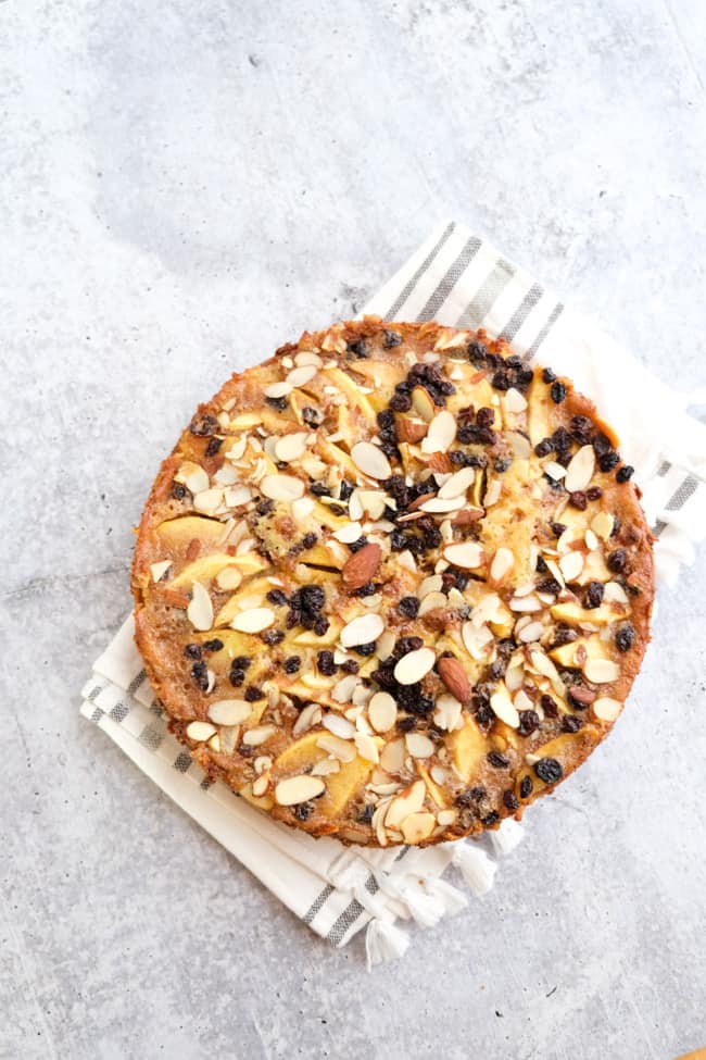 German apple custard cake and currants