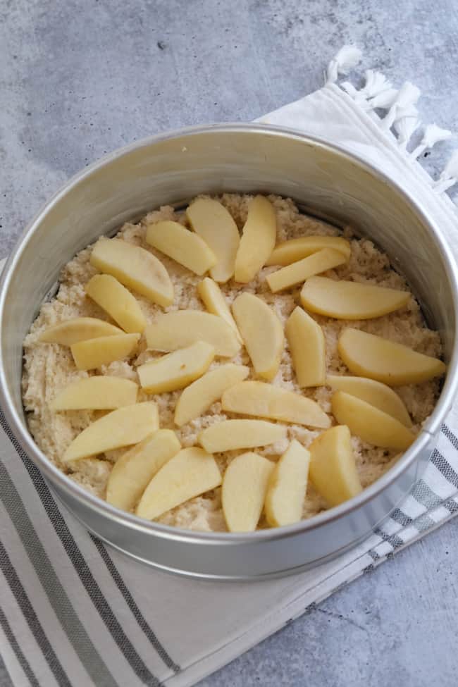 add apples to dough